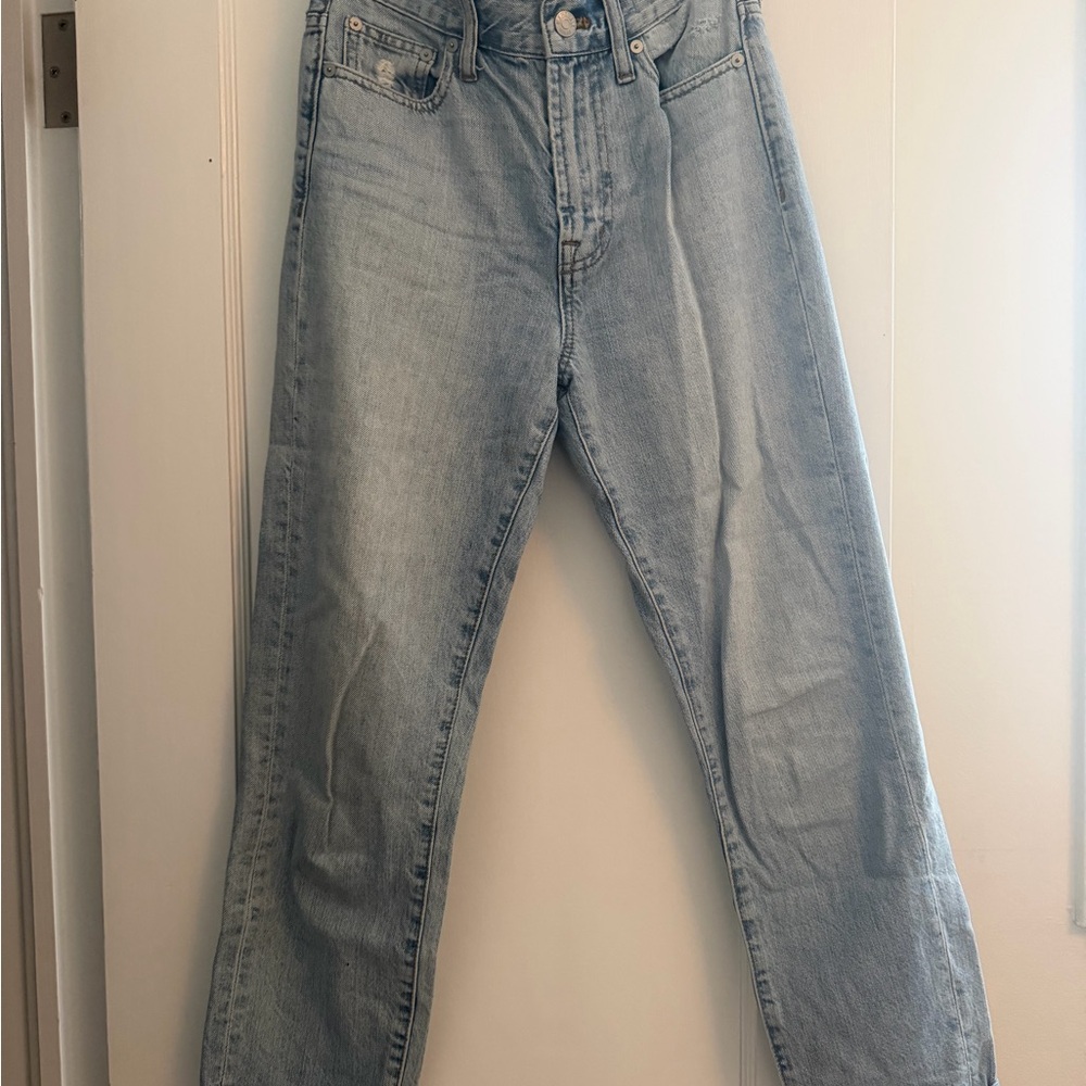 Madewell Light Blue High-Rise Straight Jeans